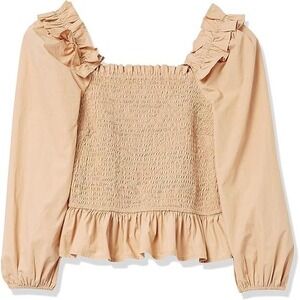 The Drop‎ Women's Marisol Long-Sleeve Ruffle Smocked Top Size XS-NWT